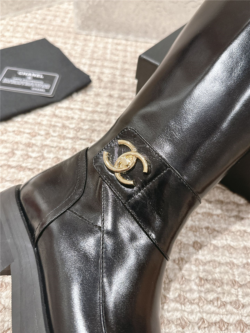 Ch**el oil wax leather knee-high boots