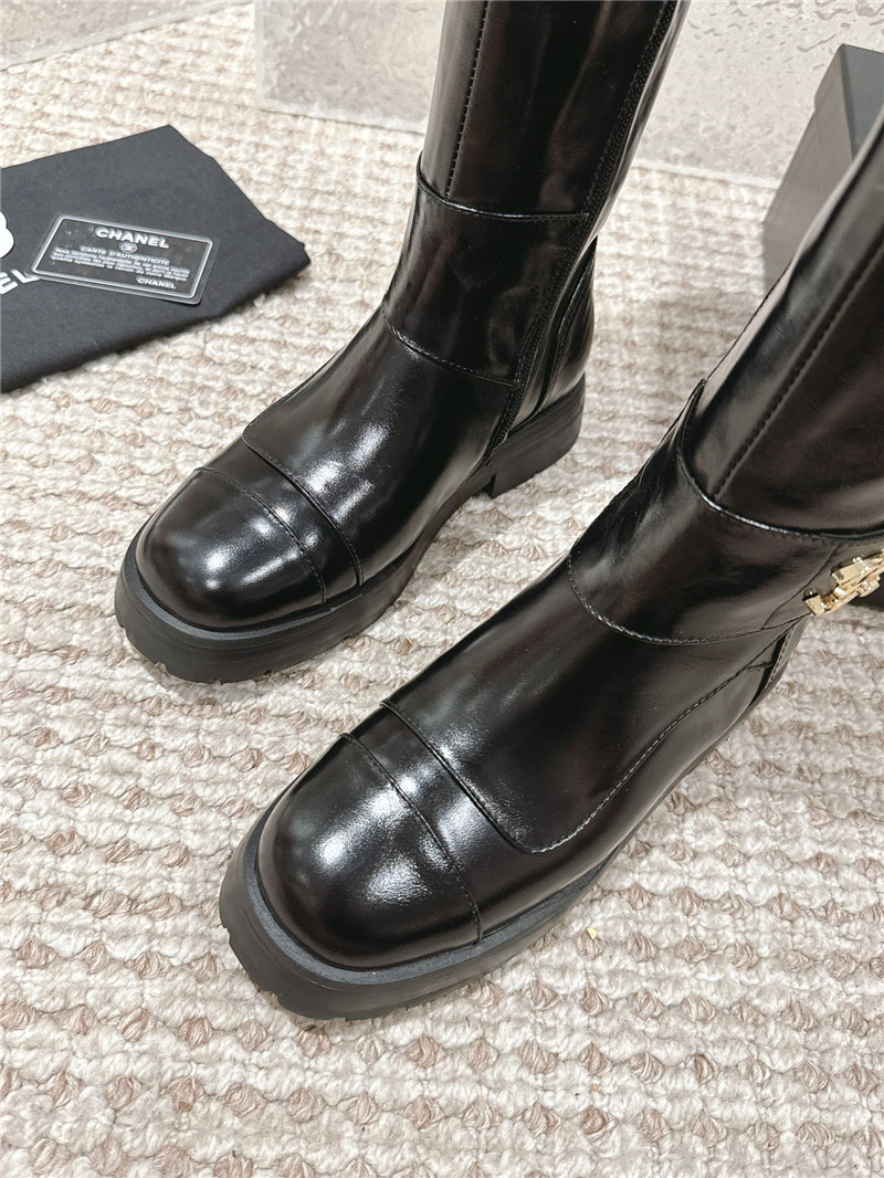 Ch**el oil wax leather knee-high boots