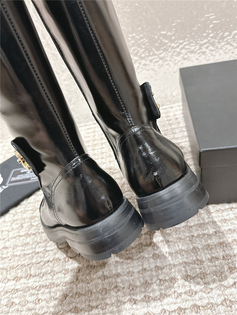 Ch**el oil wax leather knee-high boots