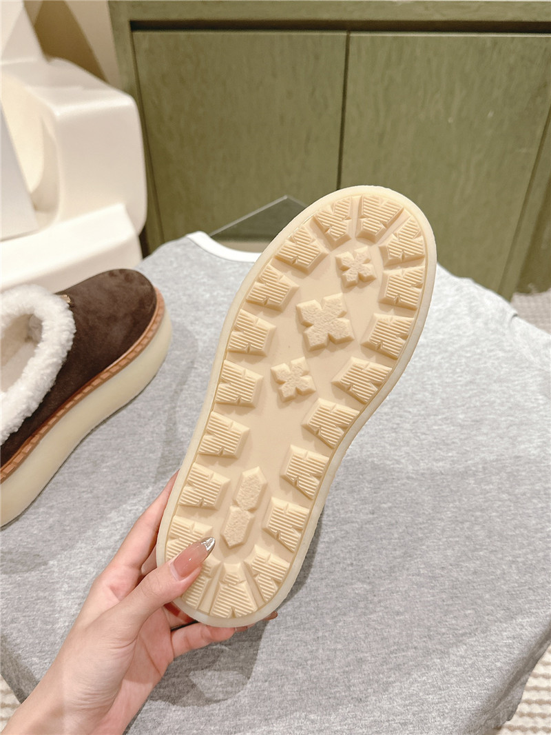 Pra*a platform shearling brown suede slippers