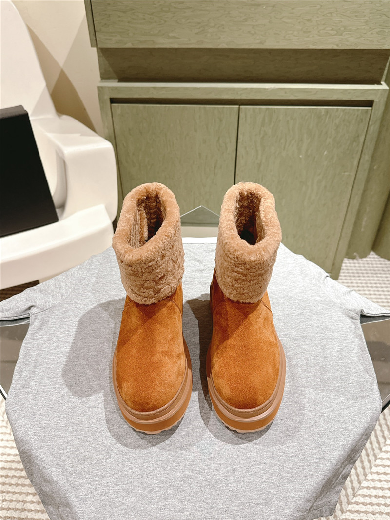 Ch**el suede shearling ankle boots