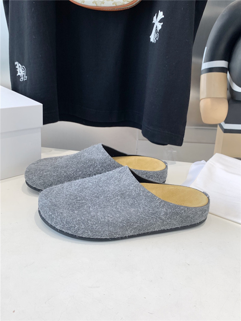 The R0w hugo slide grey in brush suede
