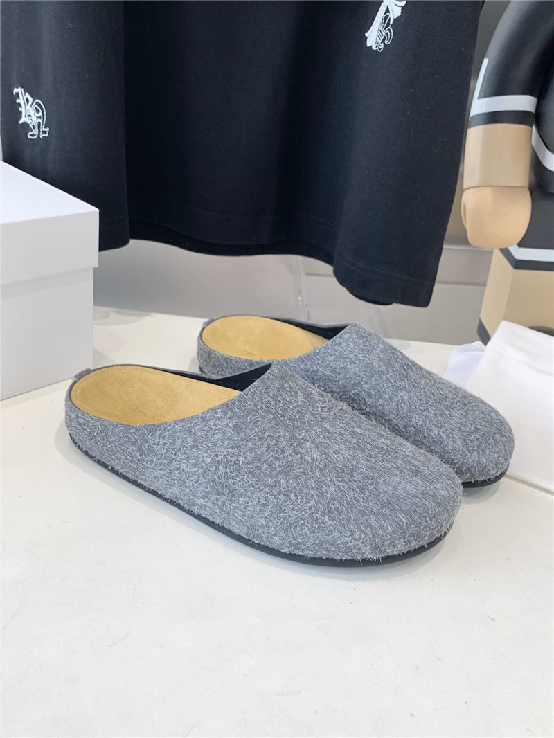 The R0w hugo slide grey in brush suede