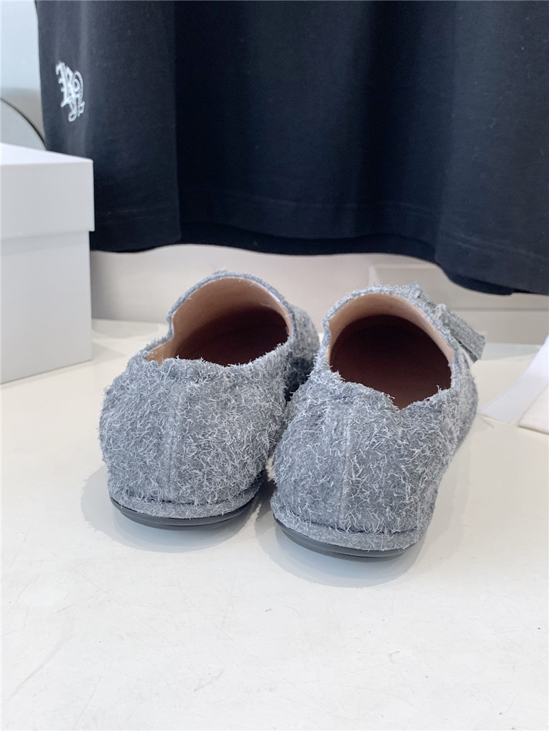 The R0w tassel flat loafers grey in brush suede