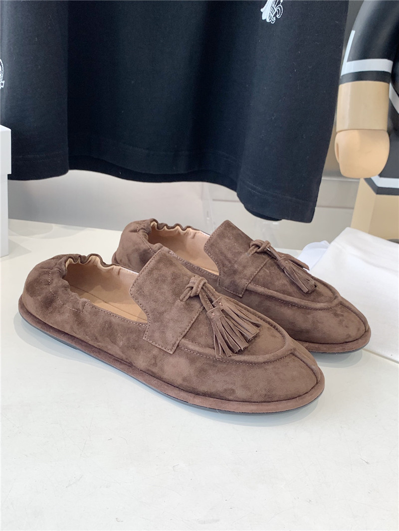 The R0w tassel flat loafers fawn in brush suede