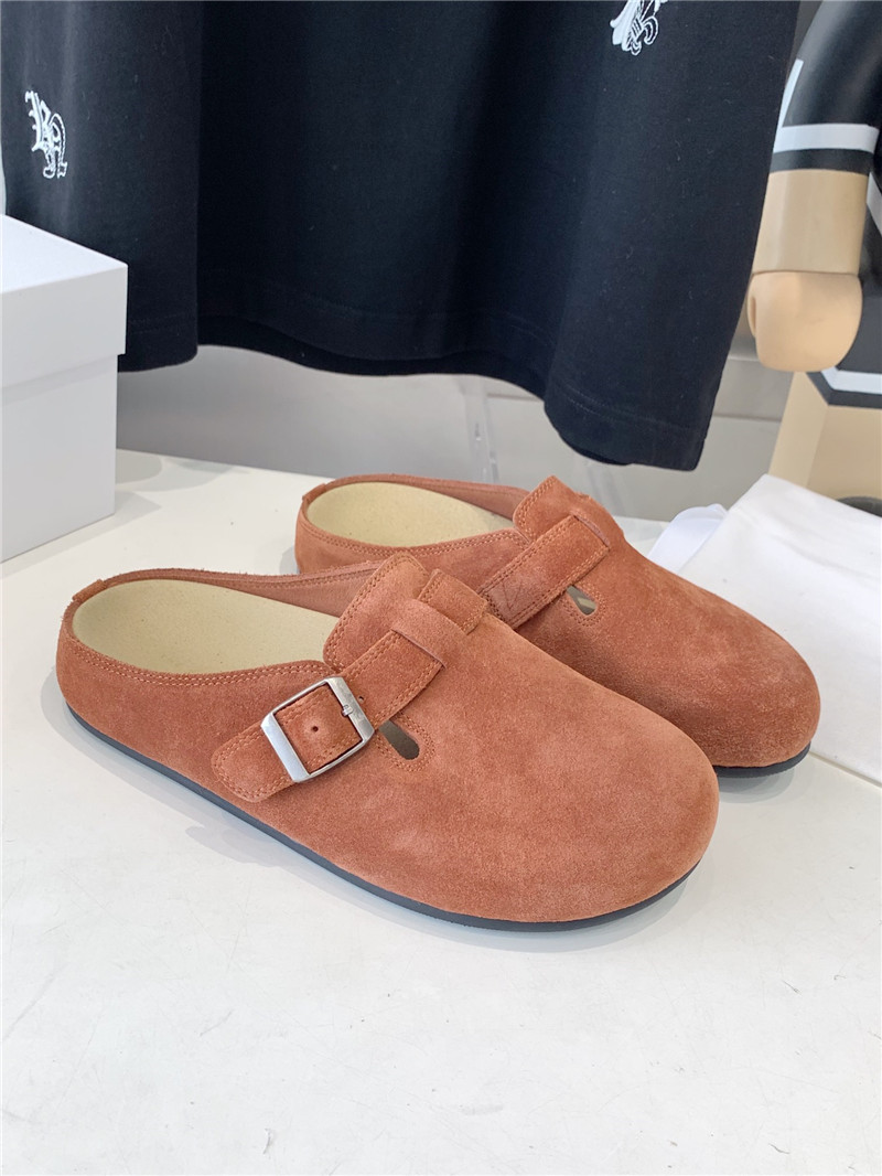 The R0w hugo slide in orange suede