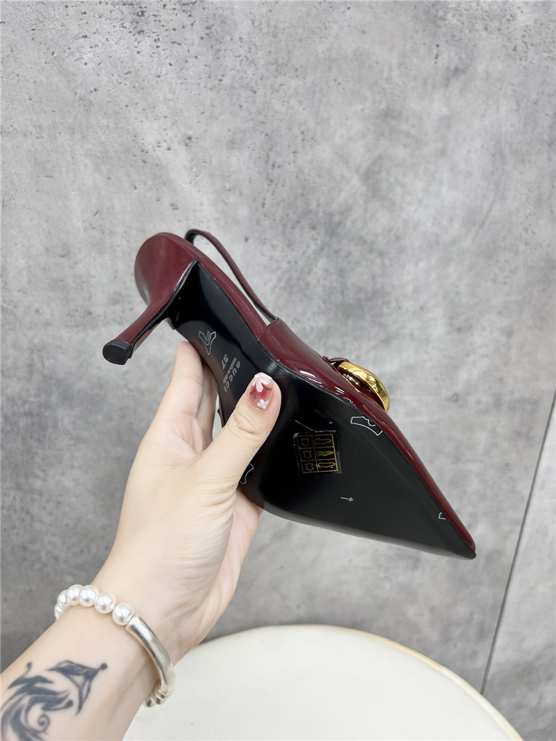 Gvc*1 horsebit slingbacks in burgundy gg leather