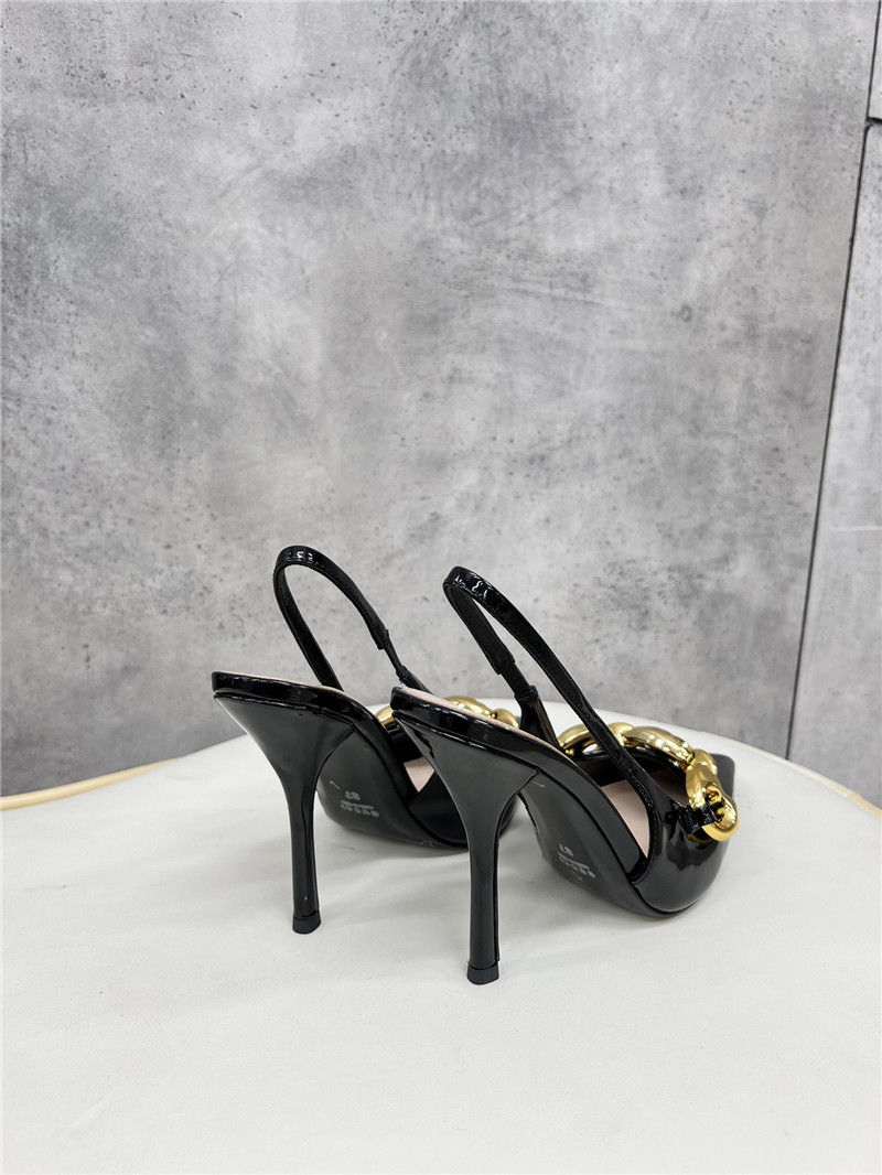 Gvc*1 horsebit slingbacks in black gg leather