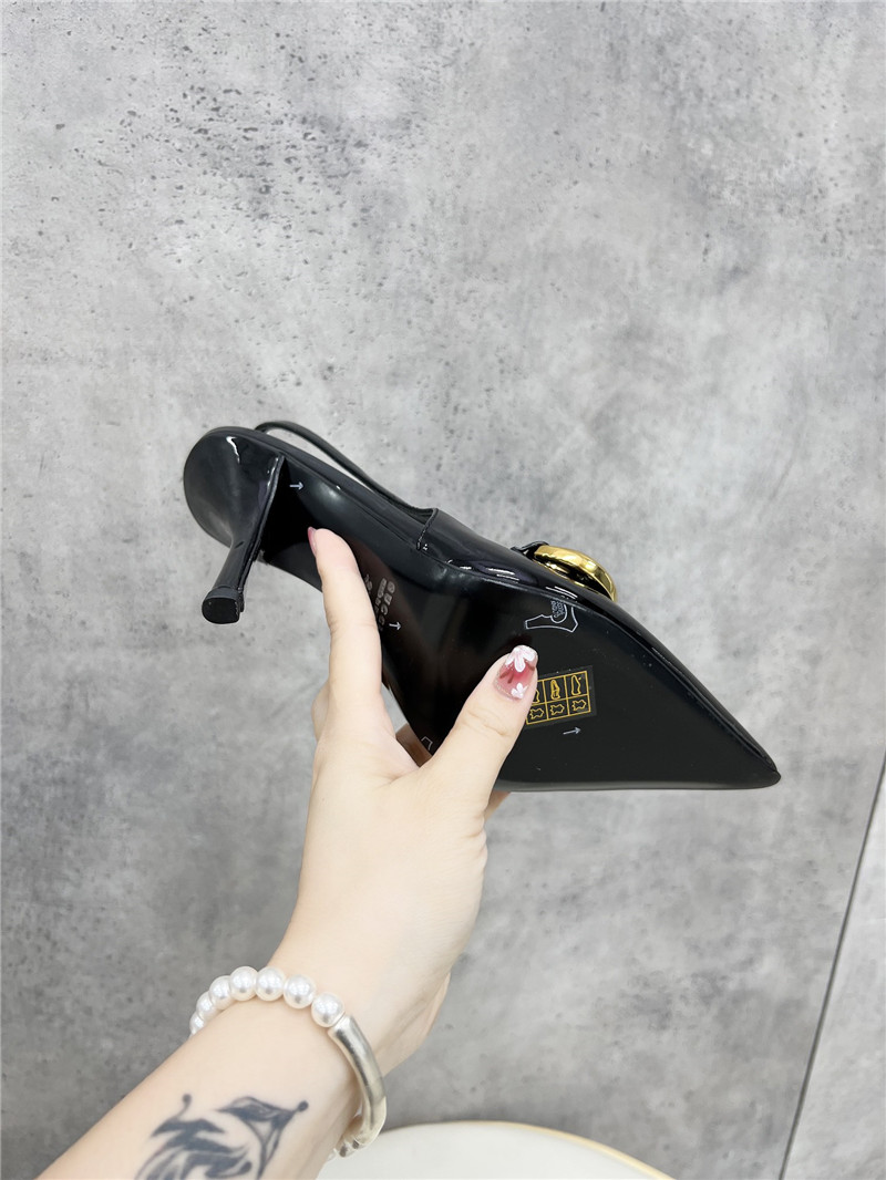 Gvc*1 horsebit slingbacks in black gg leather