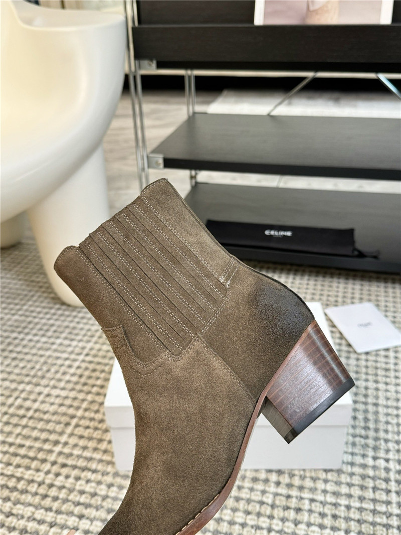 Ce1i*e metallic brown leather ankle boots