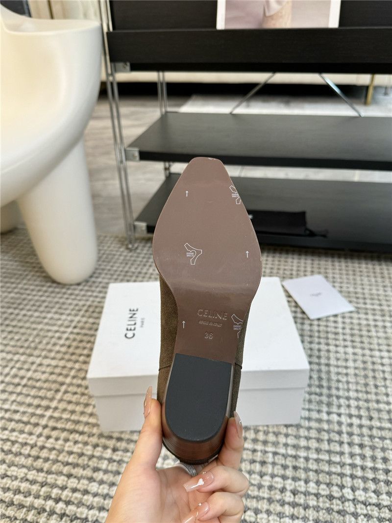 Ce1i*e metallic brown leather ankle boots