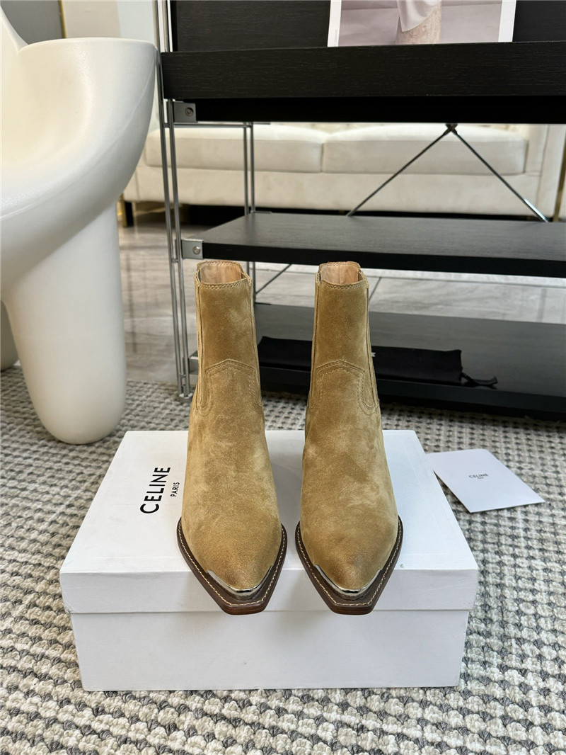 Ce1i*e beige suede chelsea boots for women