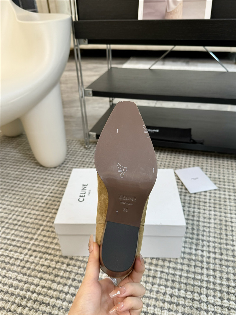 Ce1i*e beige suede chelsea boots for women