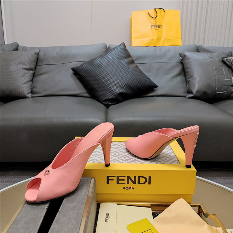 F**di pink peep-toe mules