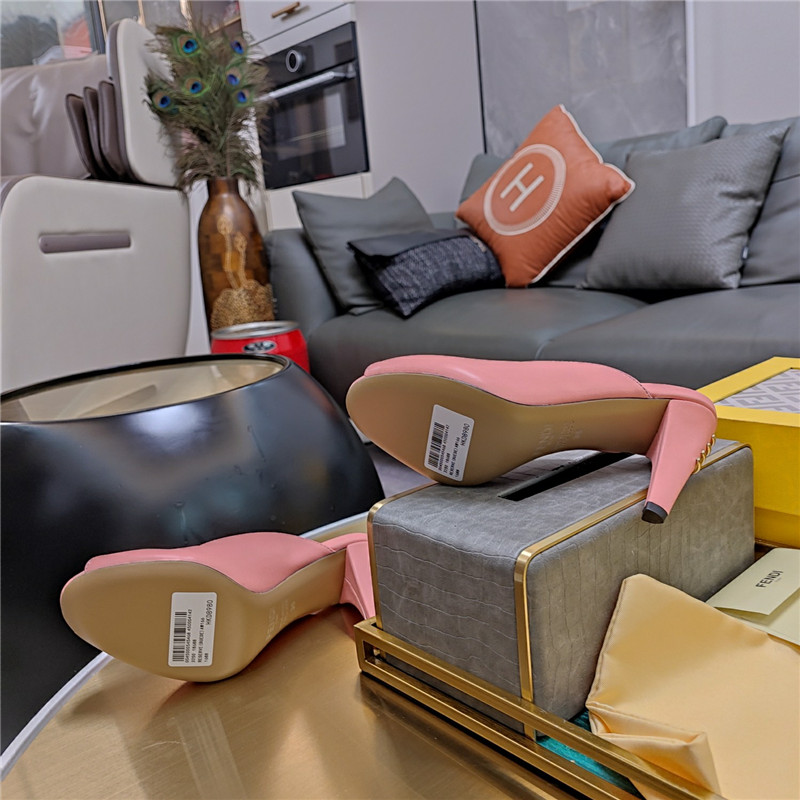 F**di pink peep-toe mules