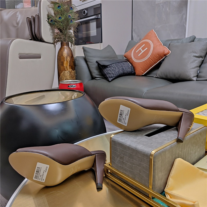 F**di brown peep toe heeled mules