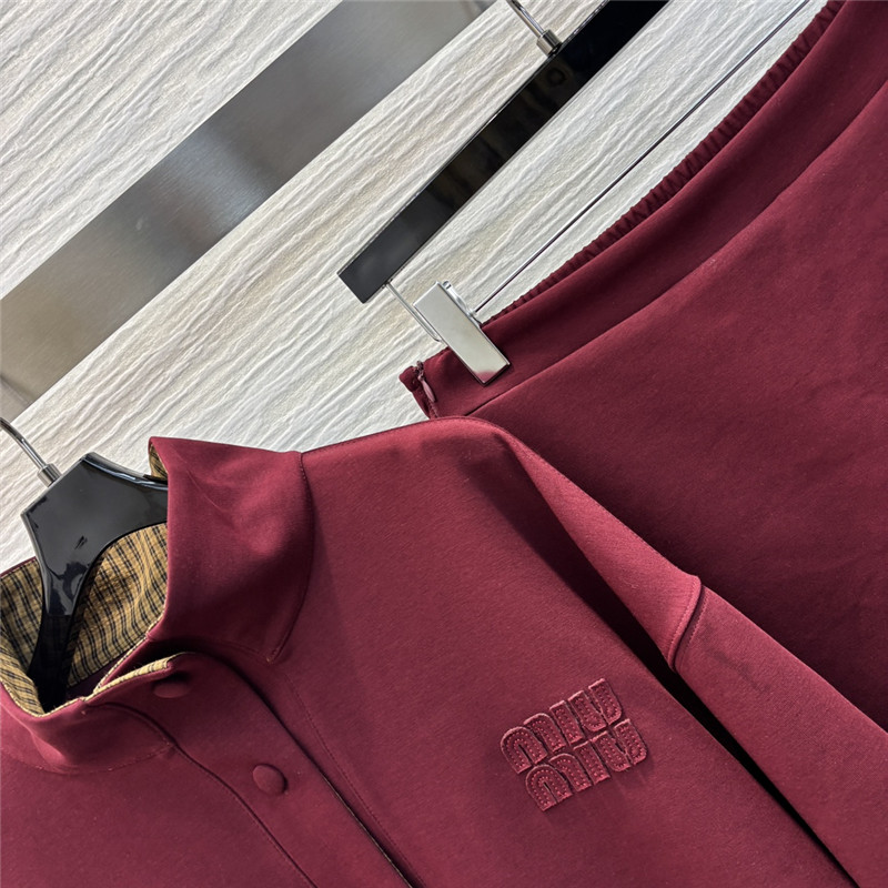 M1um1u fake two-piece sweatshirt + skirt set