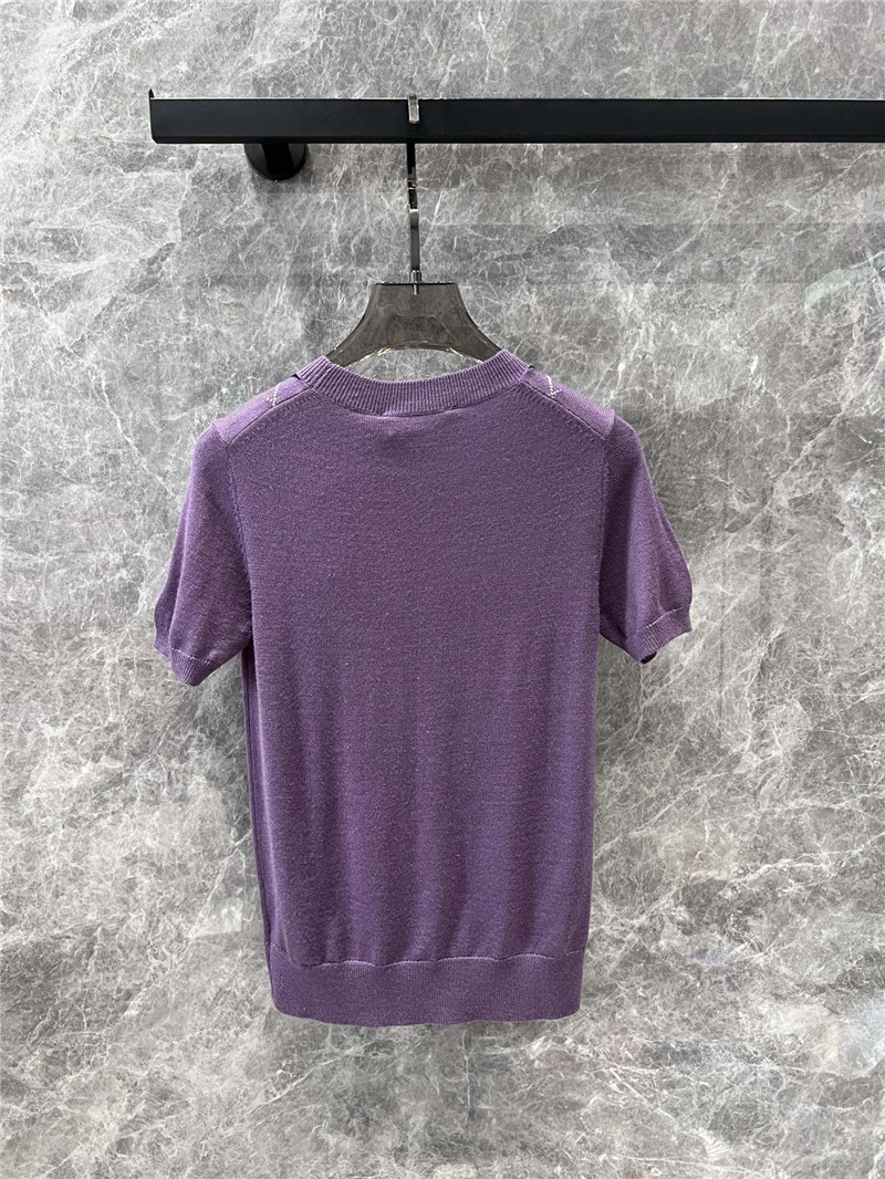 M1um1u knitted short-sleeved top