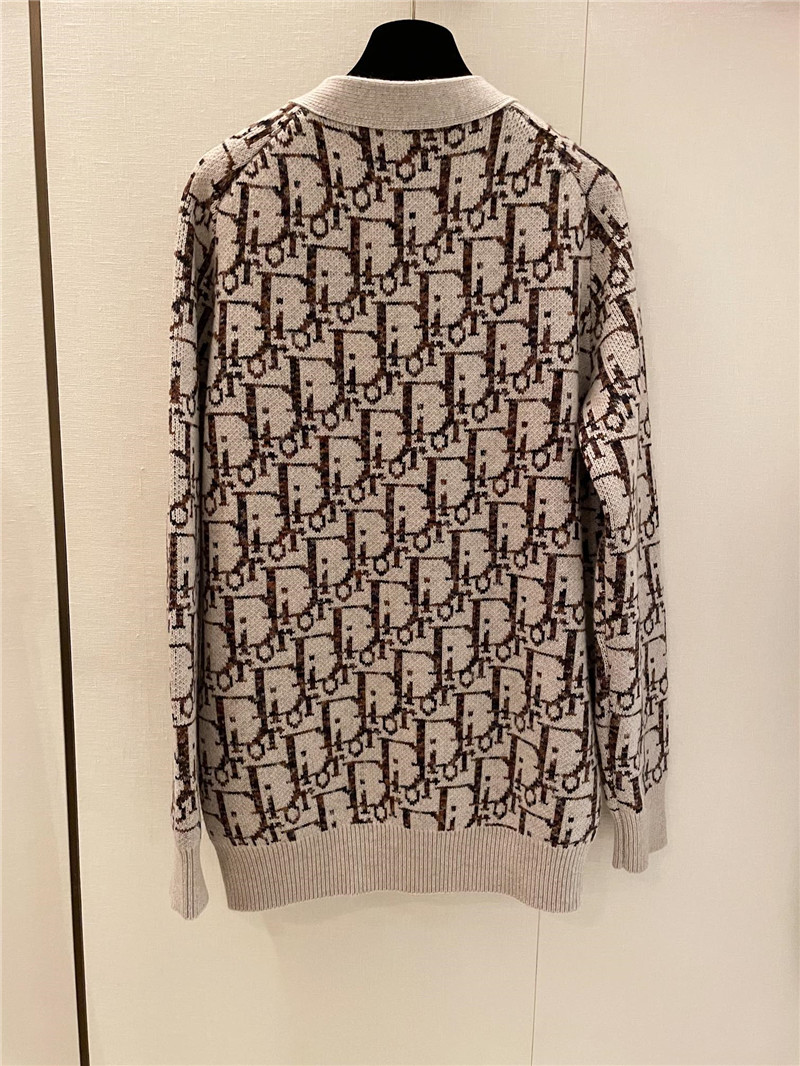 D10r oblique jacquard cardigan beige