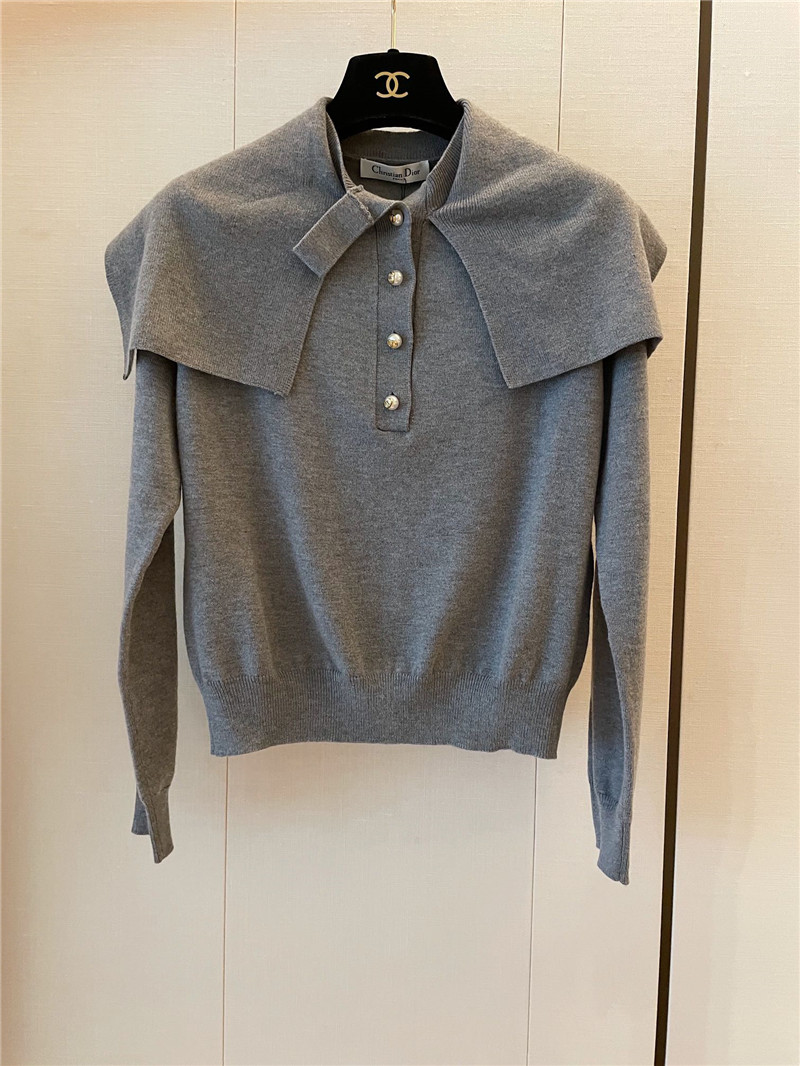 D10r crop cape cashmere sweater grey