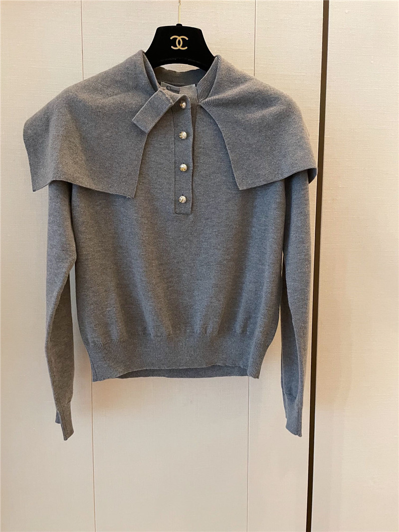 D10r crop cape cashmere sweater grey