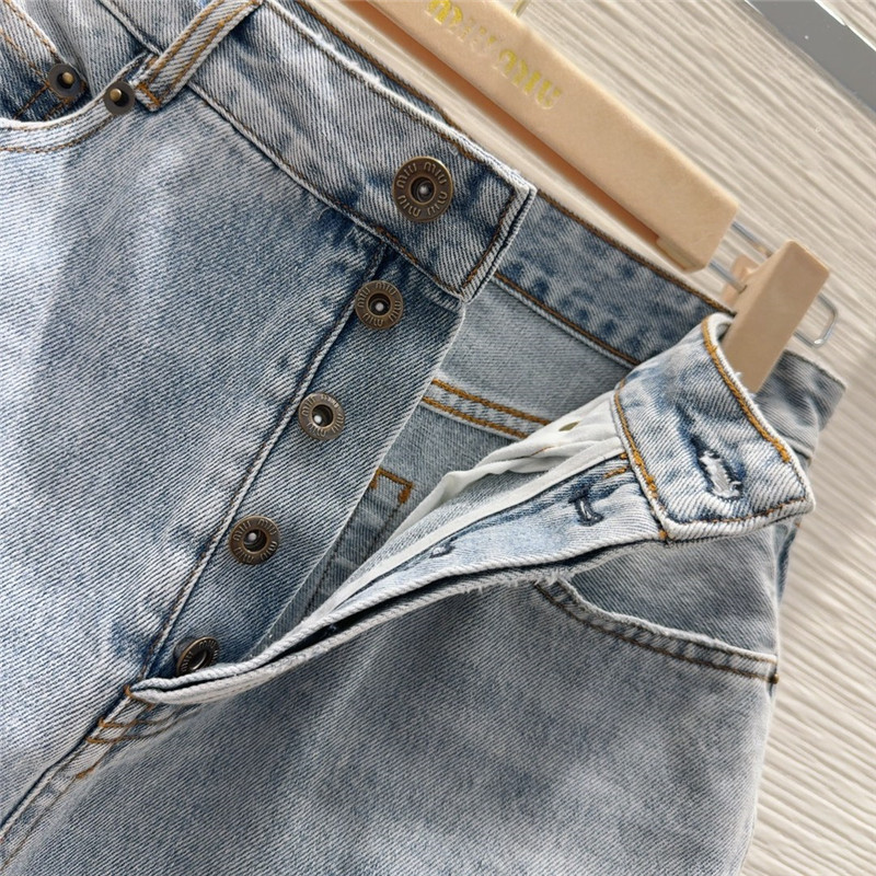 M1um1u denim short skirt
