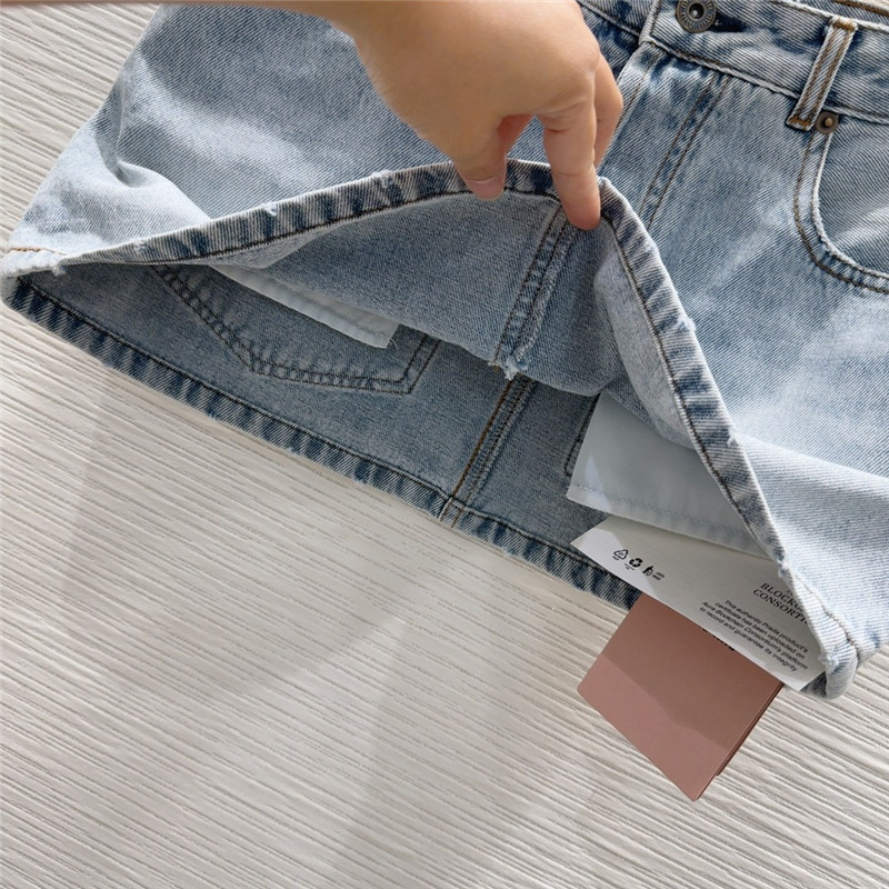 M1um1u denim short skirt