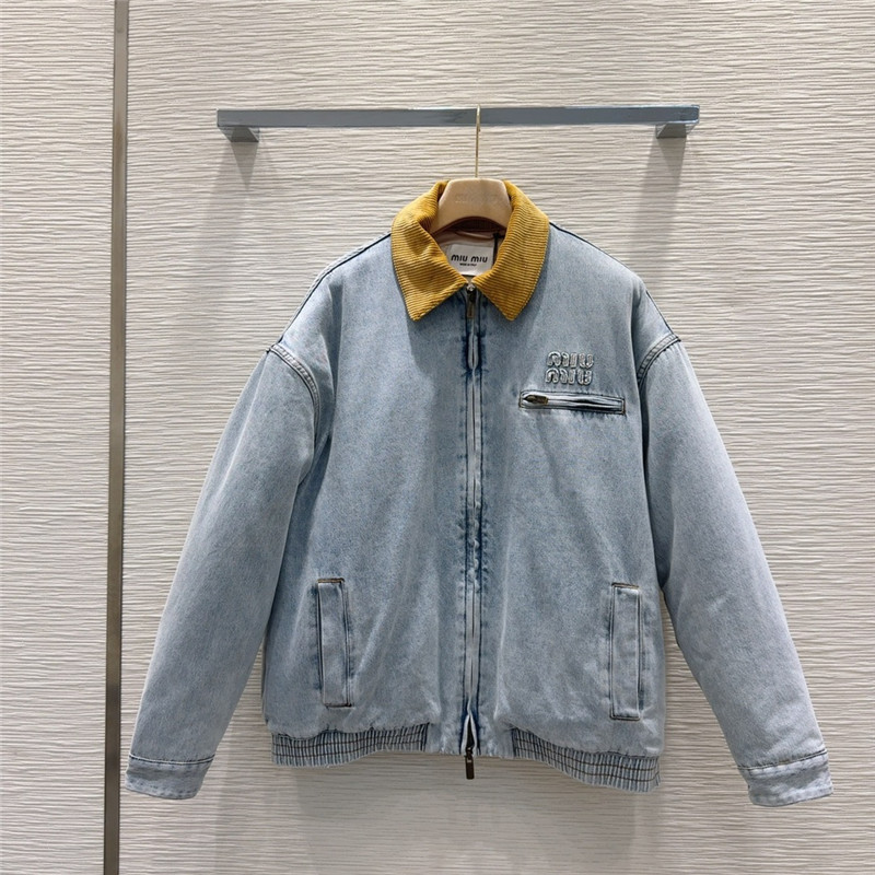 M1um1u denim quilted jacket