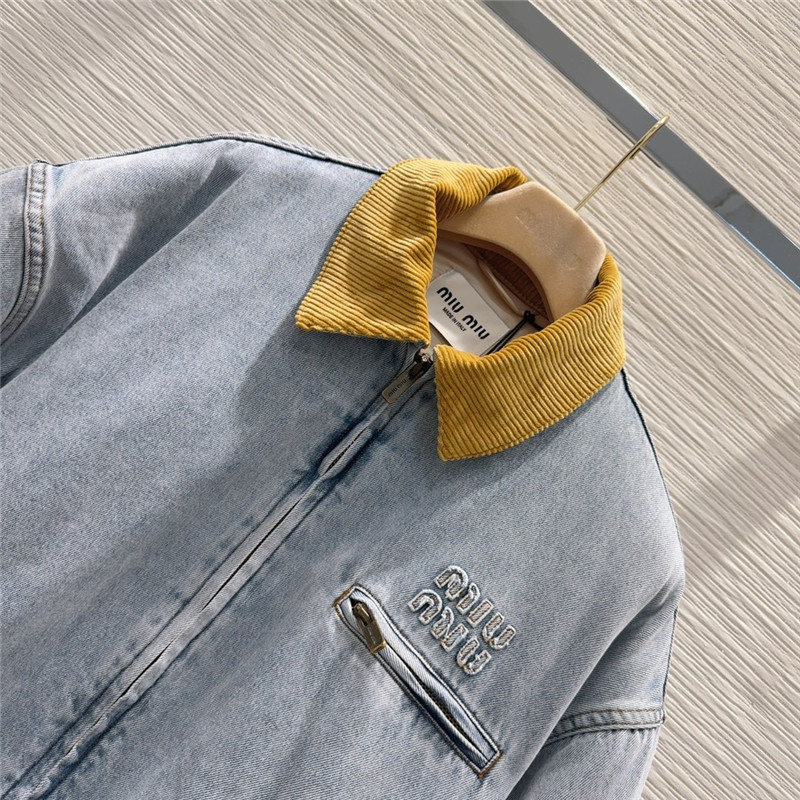 M1um1u denim quilted jacket