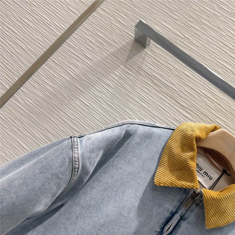 M1um1u denim quilted jacket