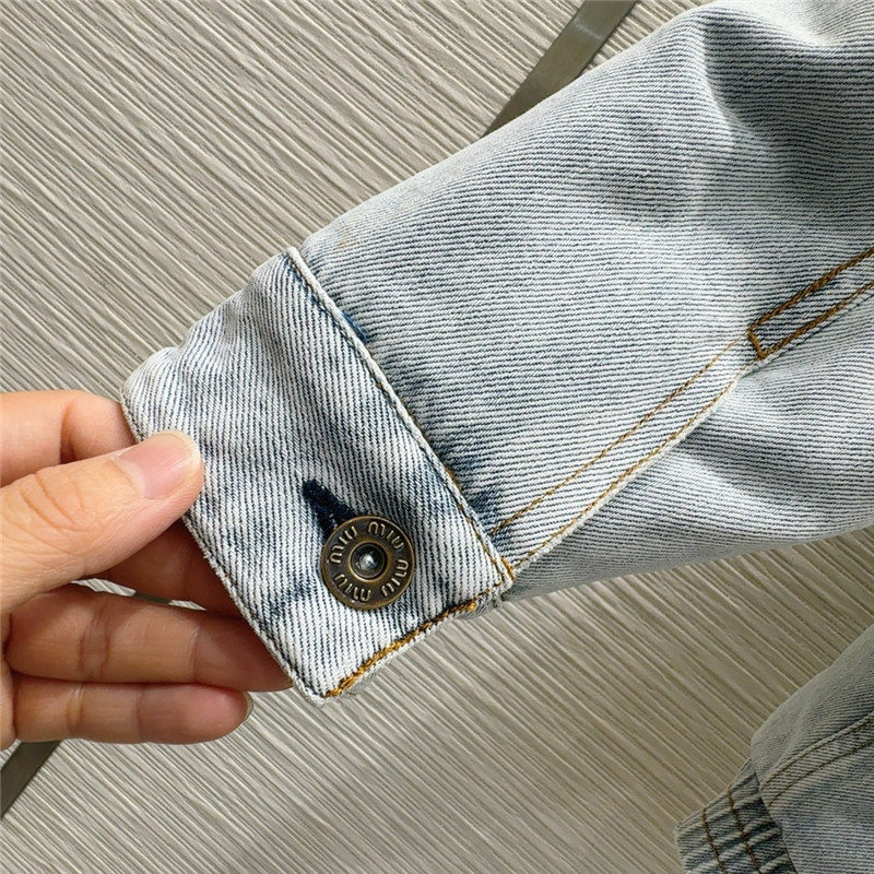 M1um1u denim quilted jacket