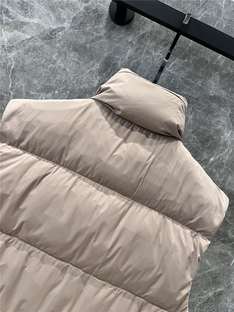 Miu Miu Logo-patch Brown Down Gilet