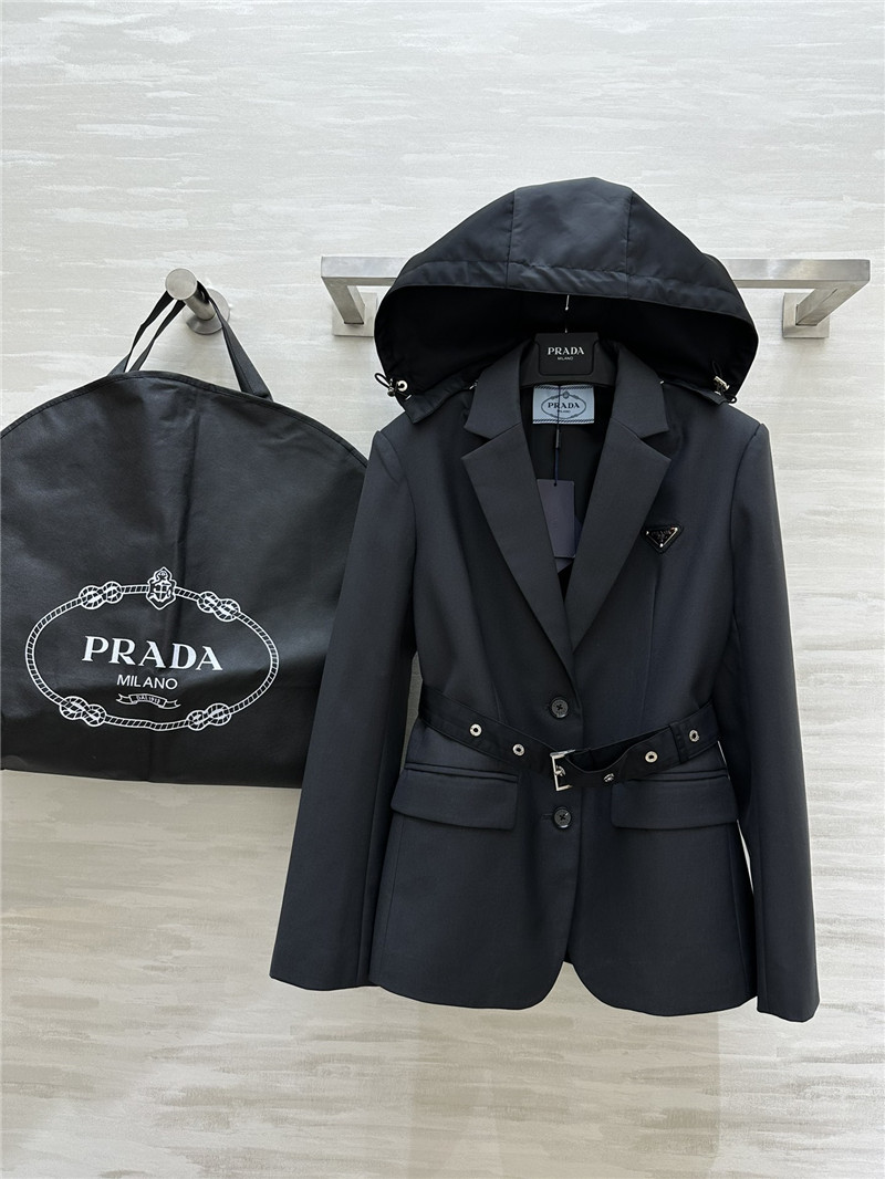Pra*a hooded suit jacket