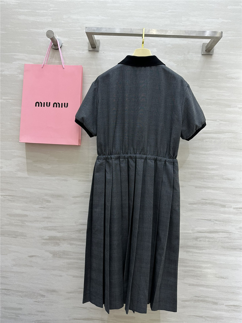 M1um1u plaid pleated dress