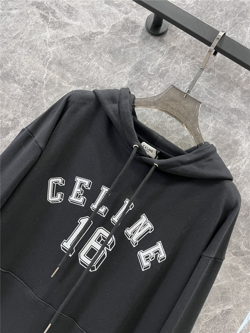 Ce1i*e loose cotton fleece hoodie in black