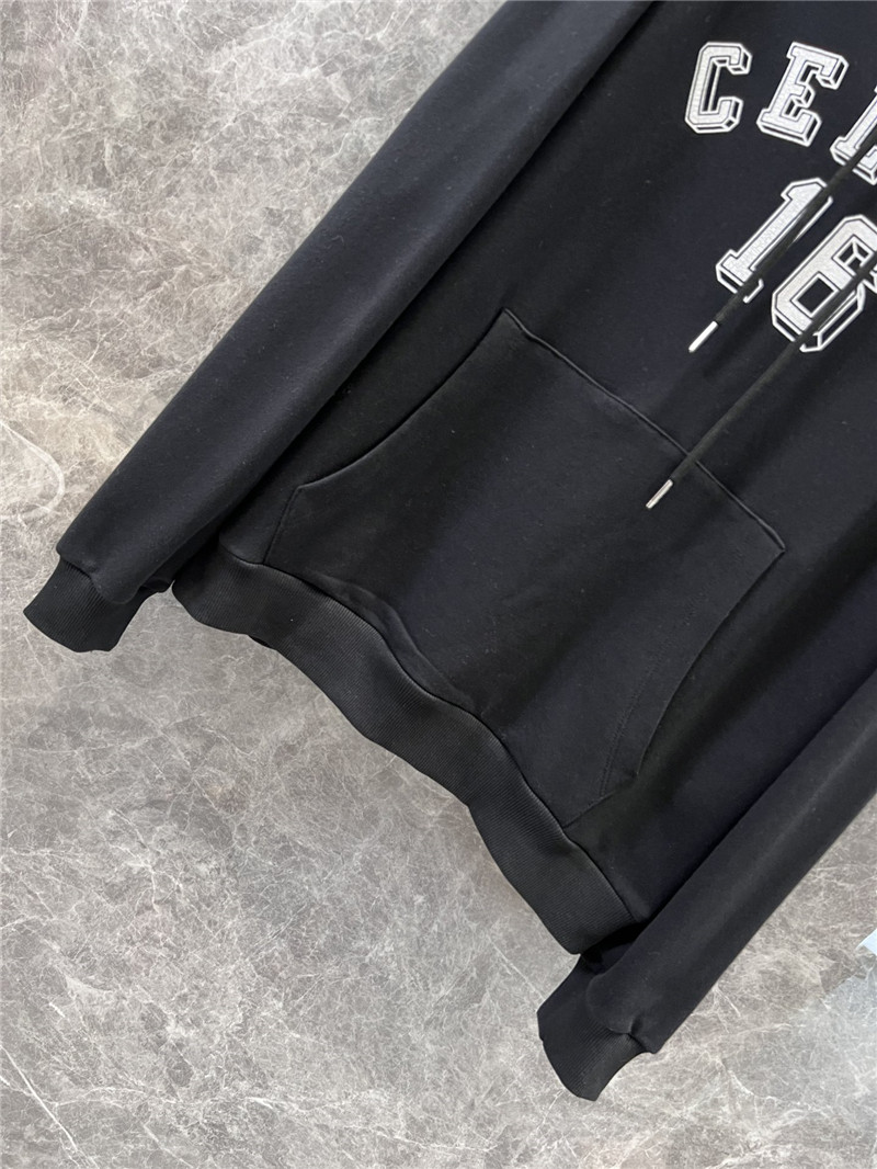Ce1i*e loose cotton fleece hoodie in black