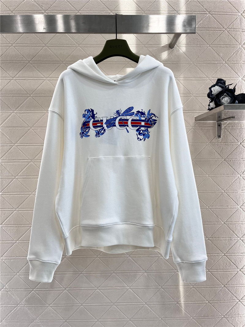 Gvc*1 cotton hooded sweatshirt white