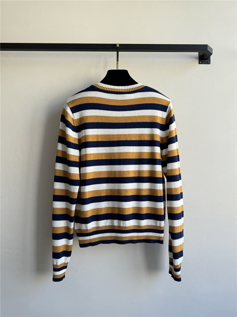 Pra*a logo contrast striped sweater