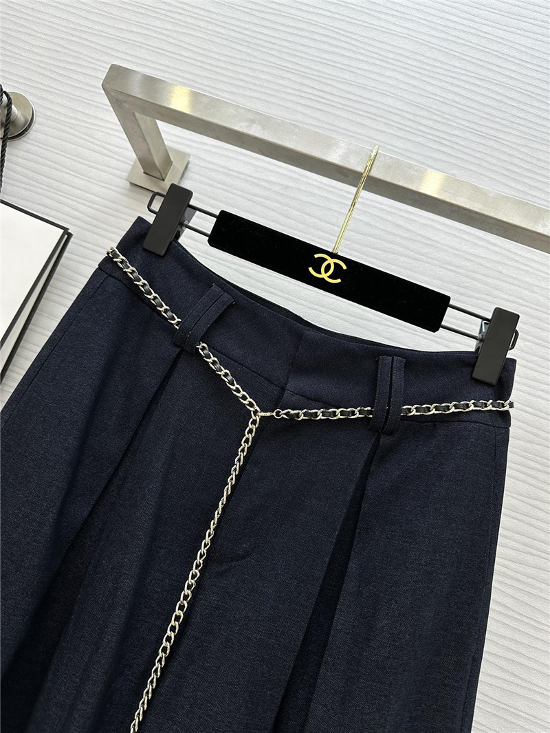 Ch**el straight leg wide hem trousers