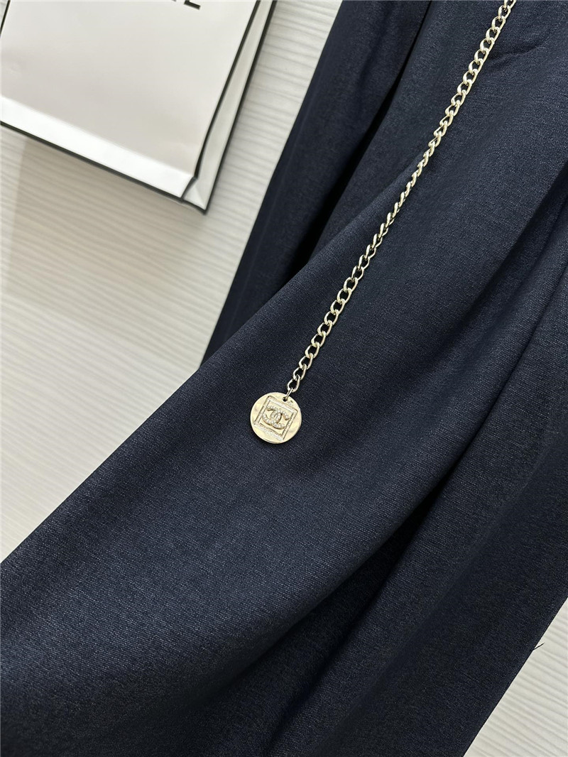 Ch**el straight leg wide hem trousers