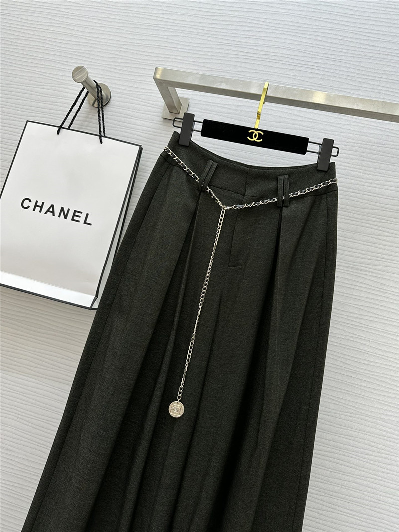 Ch**el straight leg wide hem trousers