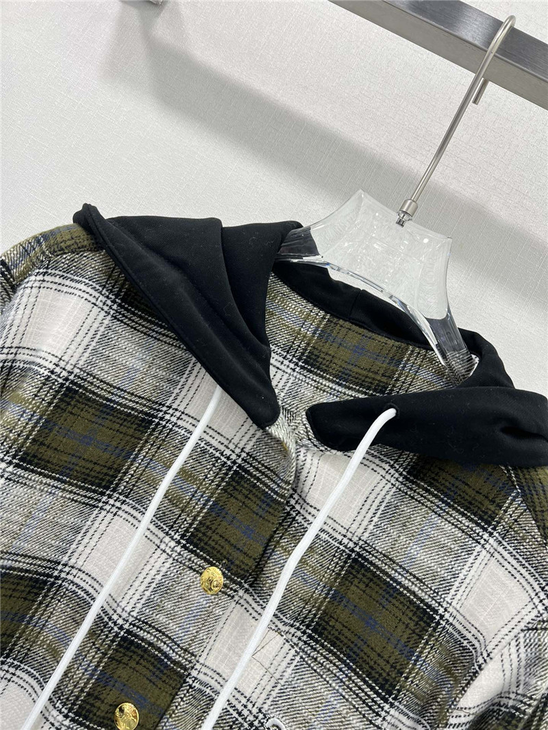 Ce1i*e hooded plaid shirt