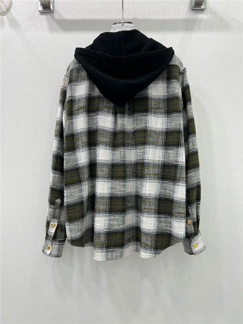 Ce1i*e hooded plaid shirt