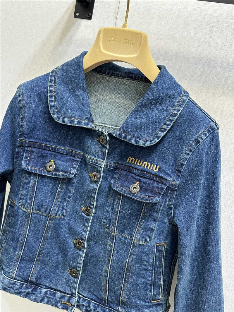 M1um1u pocket denim jacket