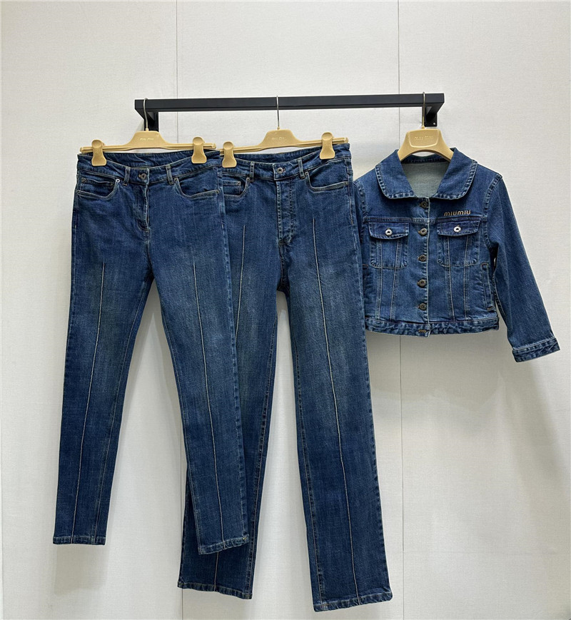 M1um1u pocket denim jacket