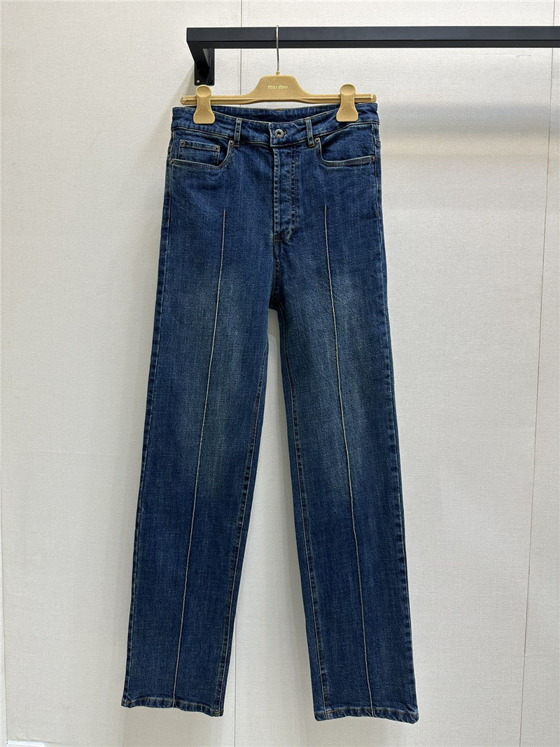 Miu Miu Blue High-Rise Wide Leg Jeans