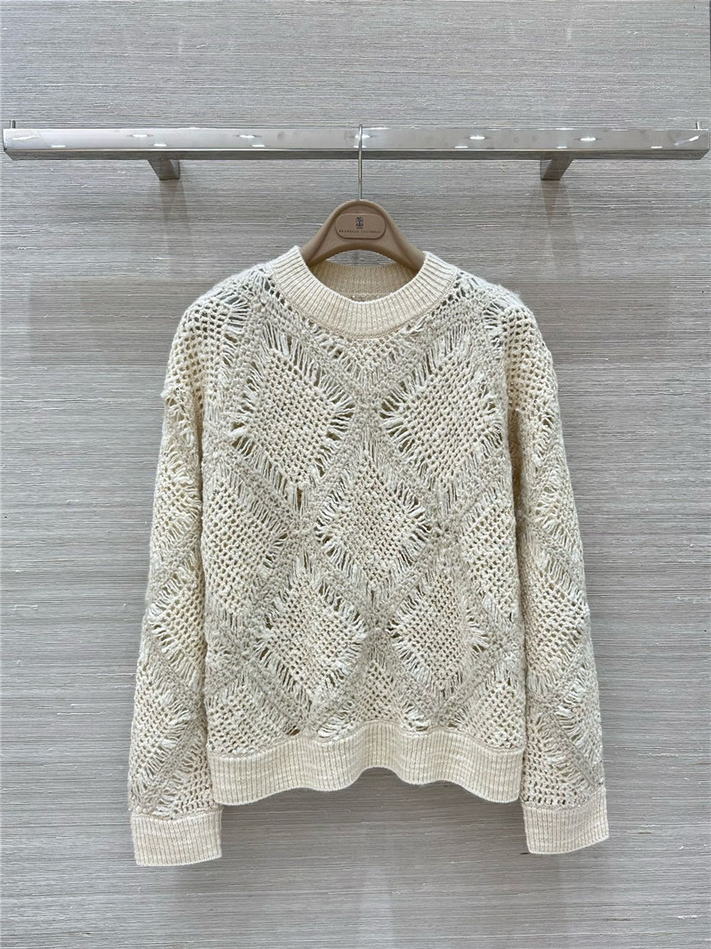 bc crochet D1am0nd sweater white