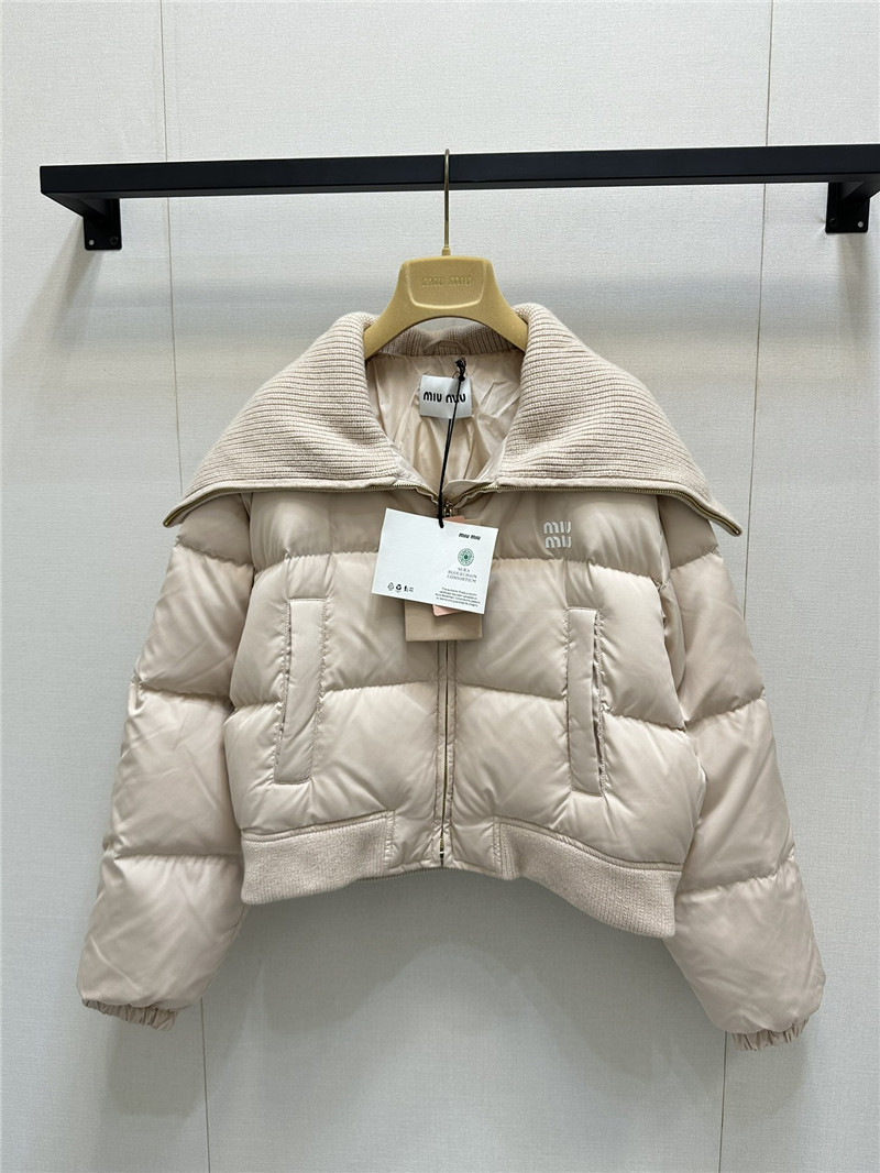 M1um1u wool collar down jacket