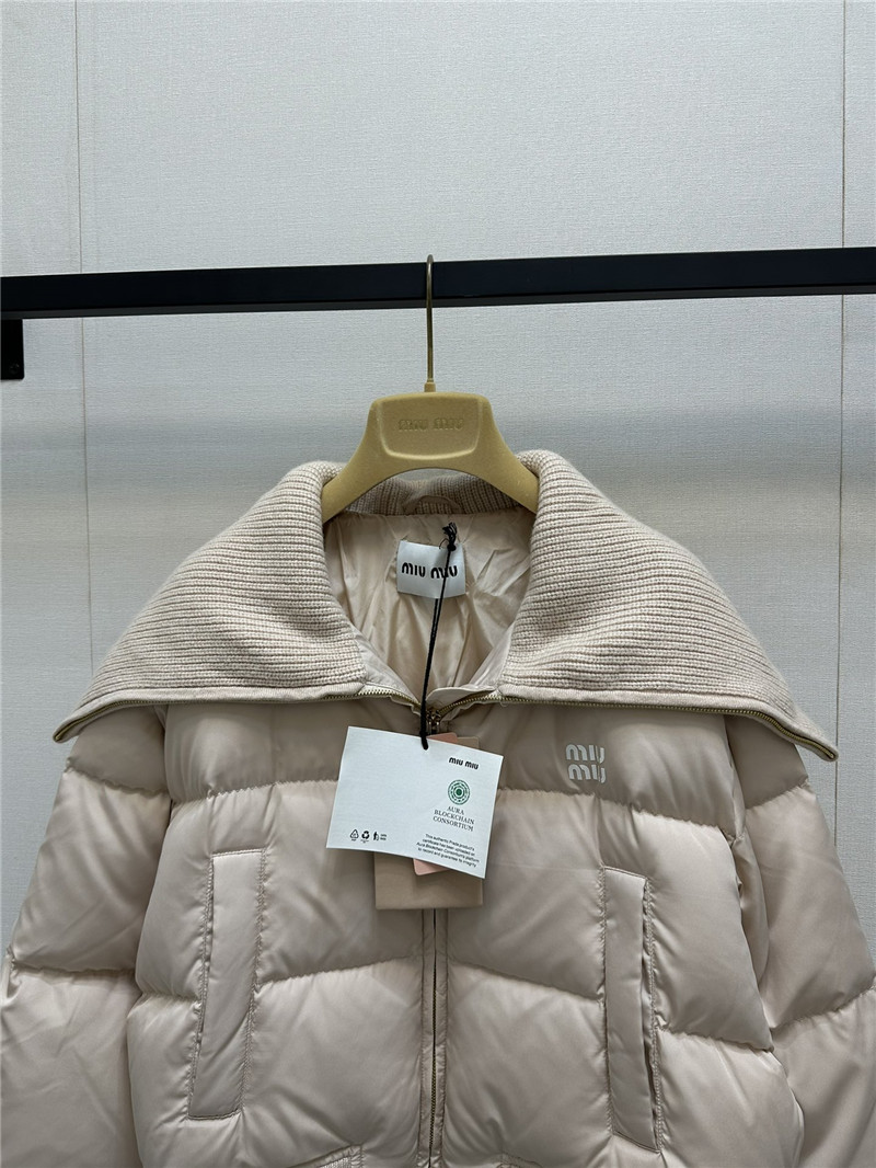 M1um1u wool collar down jacket