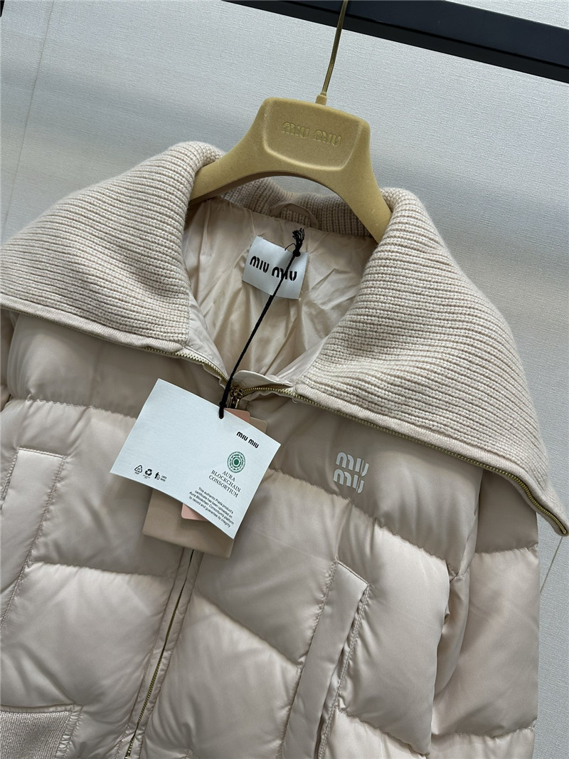 M1um1u wool collar down jacket